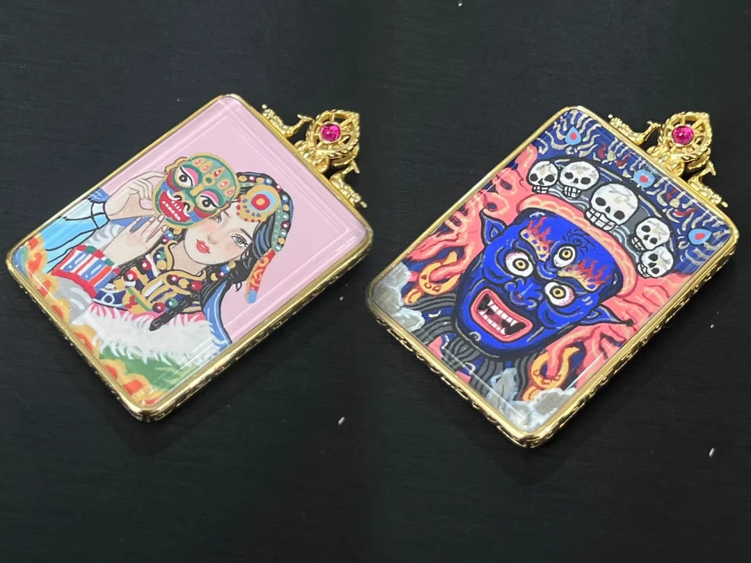 【初见珠宝】唐卡大黑天/扎基吊坠18-2CH347X984【多样性发一件】