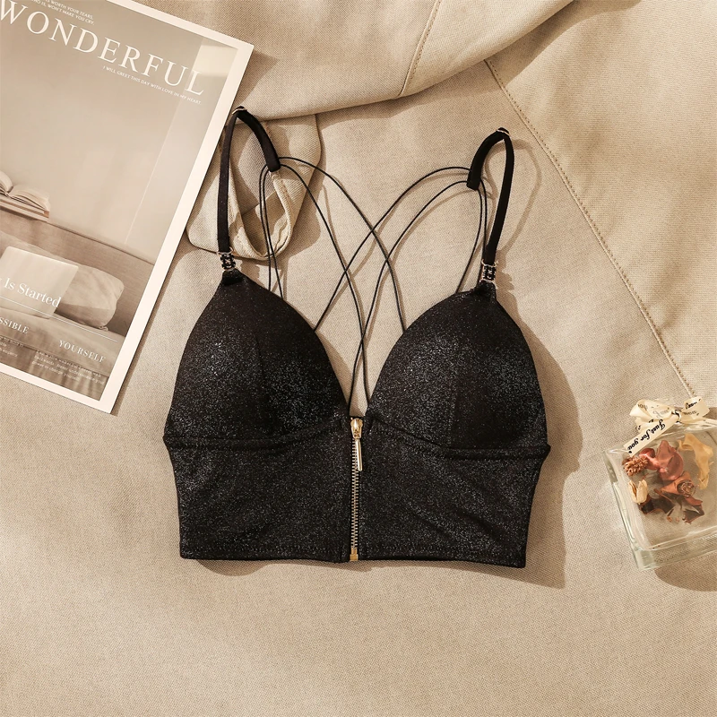 纯欲性感辣妹美背吊带背心女夏内搭带胸垫显瘦设计感打底无袖上衣