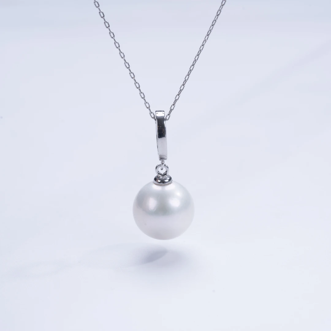 爱迪生淡水珍珠「大龙珠」S925银万能扣白珠吊坠13-14mm【昧昧专属】