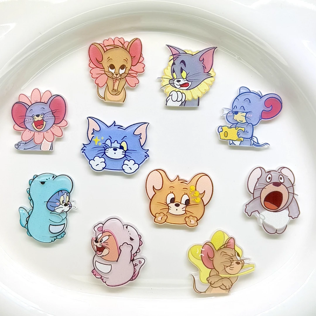 亚克力创意杰瑞猫抓老鼠贴片迷你树脂摆件可爱网红包包挂饰钥匙扣