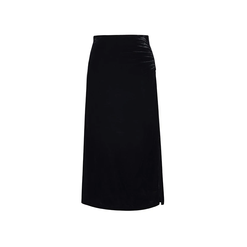 【九月专属】商场同款春秋新品进口柔软丝绒直筒半裙N161A41114