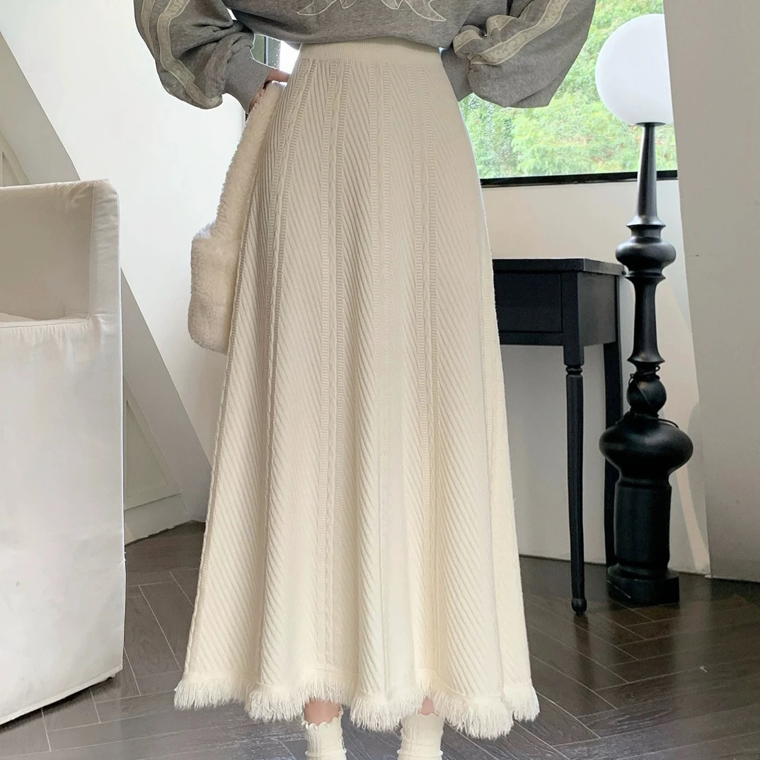 新疆包邮【c756】针织流苏半身裙-裙长83腰围68