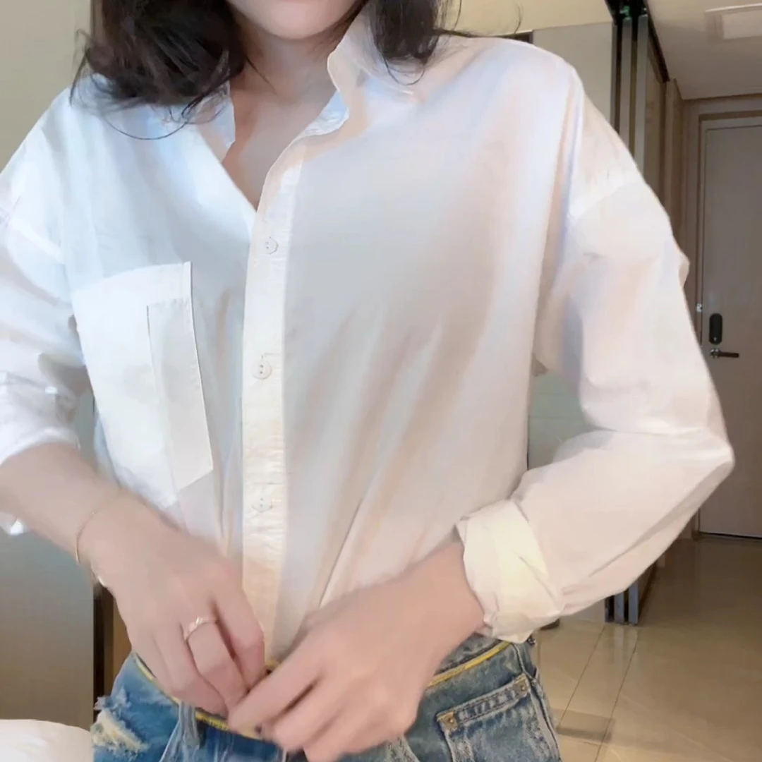 2024秋冬韩版新款小众设计感气质百搭显瘦长袖衬衫LK2501000
