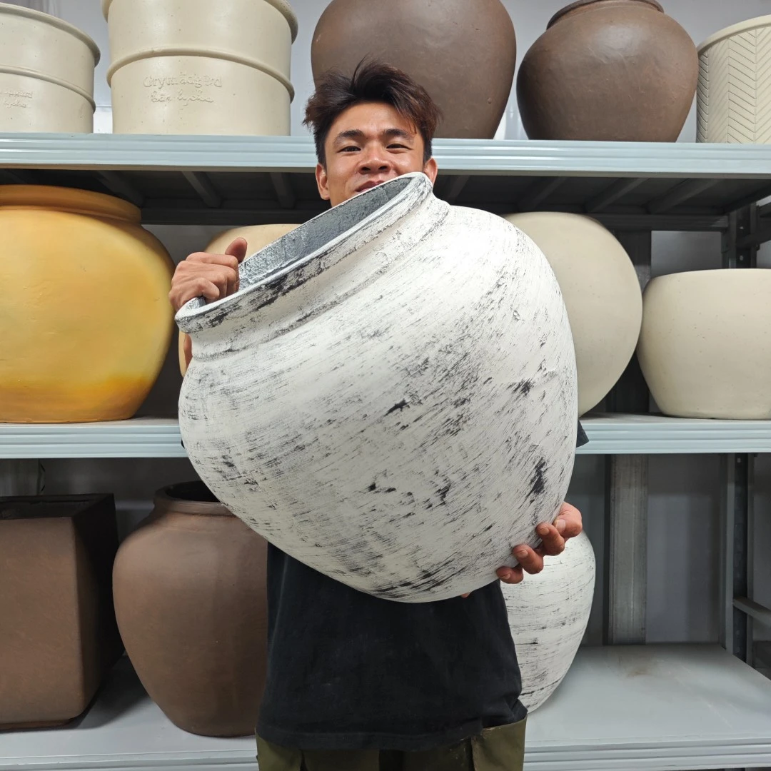 大口径大陶罐诧寂风赤贫风中古风南法风酒店营地咖啡厅民宿大花盆