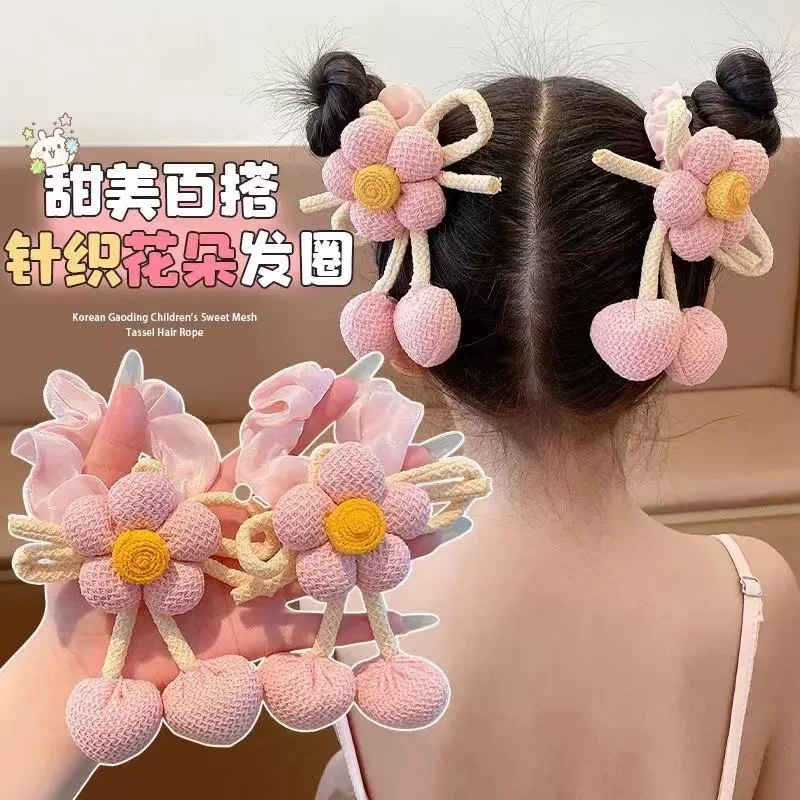发圈女针织森系公主2025发饰田园风