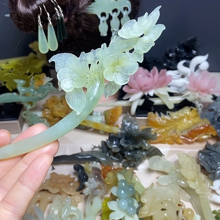 岫玉未镶嵌发簪发簪