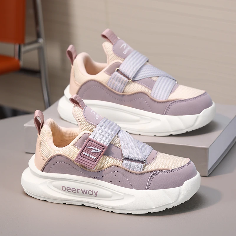 德尔惠童鞋女童运动鞋子3-12春秋季新款双网透气跑步鞋女孩子单鞋