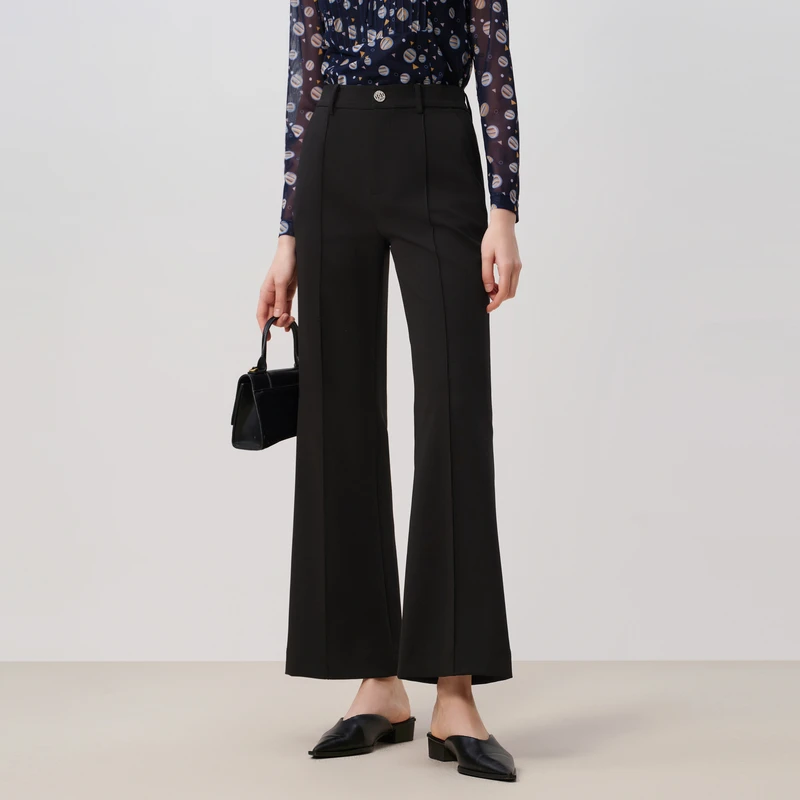 dunnu敦奴2025春季新款轻商务显瘦修身微喇裤女士长裤