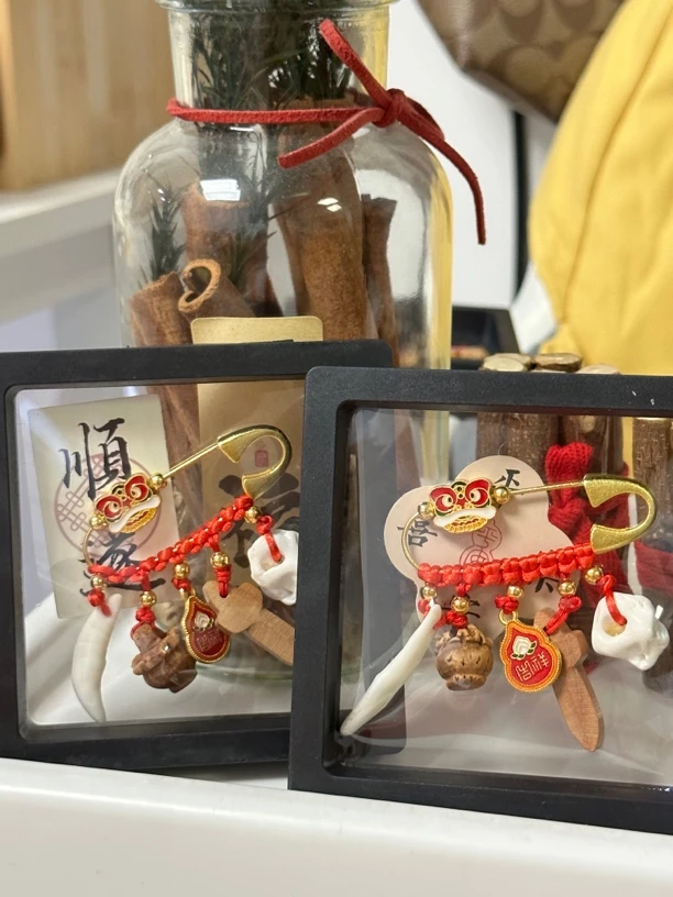 别针婴儿狗牙桃核剑平安桃木挂件邪外出身吓惊防压符辟驱护宝宝保