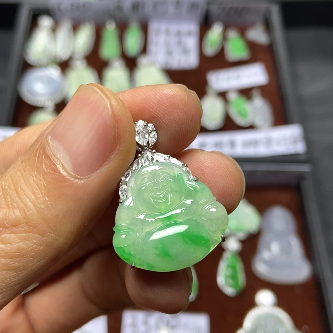 翡翠银S925镶嵌颈饰