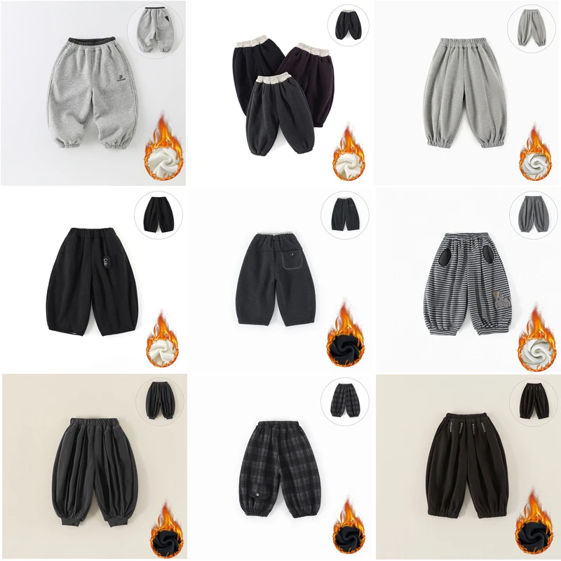 儿童加绒休闲裤冬季新款男童裤子韩版百搭保暖裤子集合ZH003