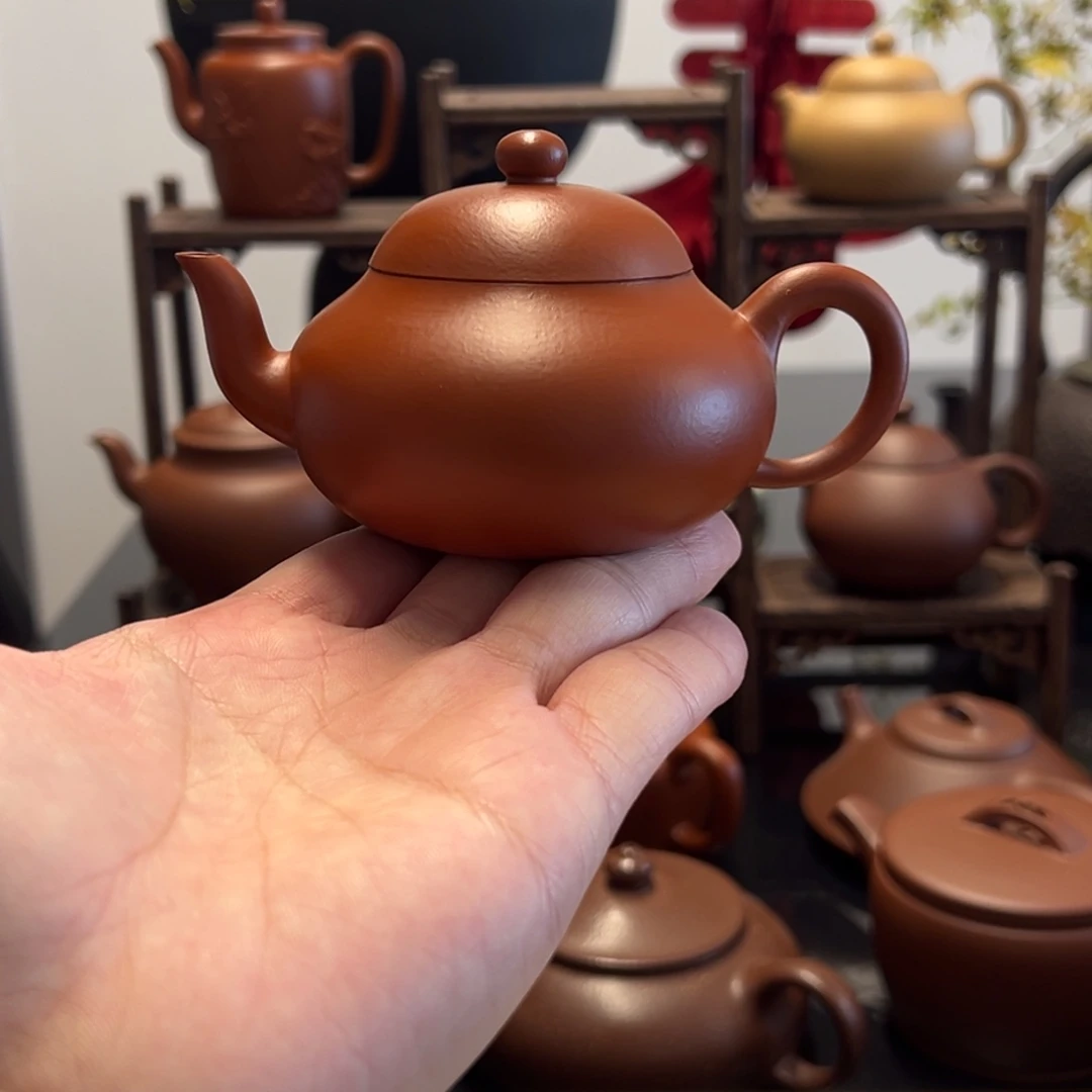 紫砂茶壶朱泥矮梨135cc