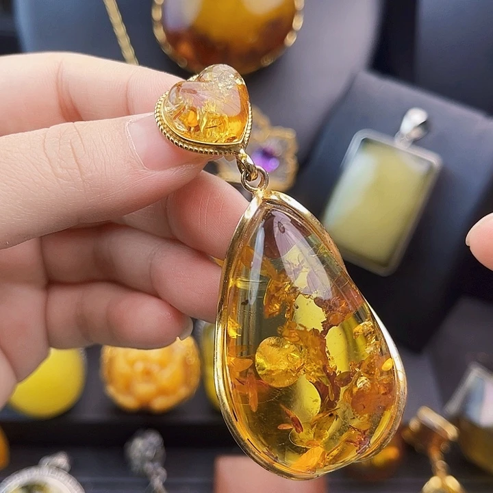 琥珀银S925镶嵌裸石