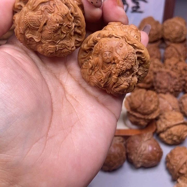 踏***云文玩核桃吊坠蛤蟆头雕刻的西游记