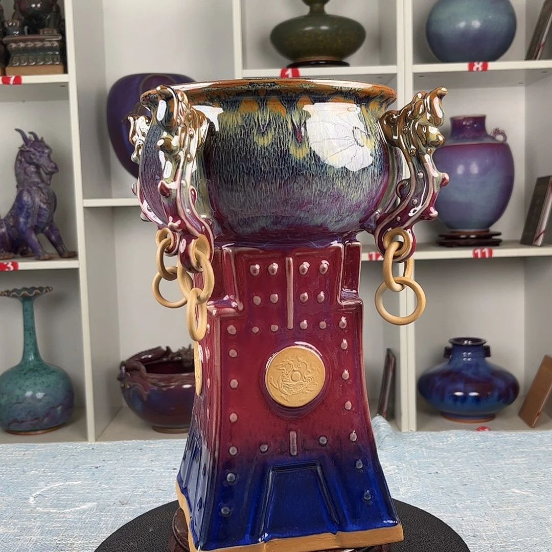 瓷片摆件……聚宝盆……无礼盒