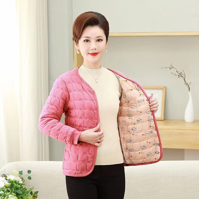 保暖厚款中老年女装棉袄常规款女士冬季摁扣内穿内胆小棉袄