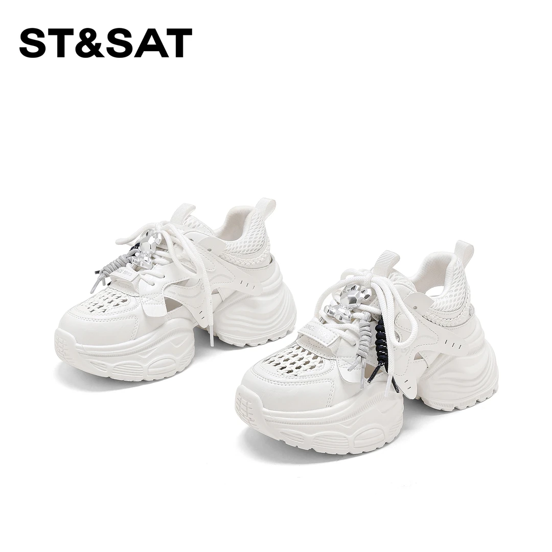 St&Sat/星期六时尚百搭老爹鞋2025新款厚底增高舒适透气休闲鞋