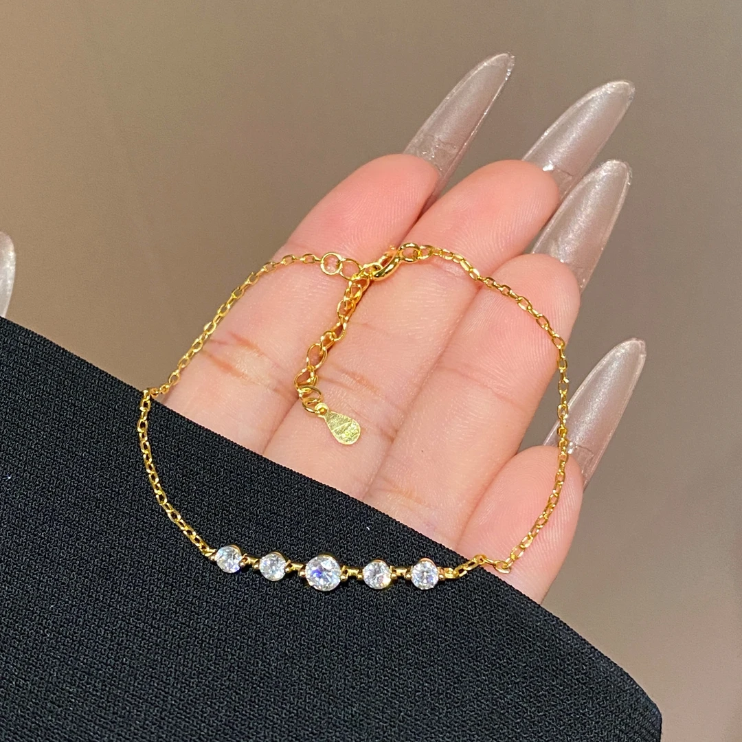 925银莫桑石手链 繁星手链排钻轻奢小众设计百搭A2865