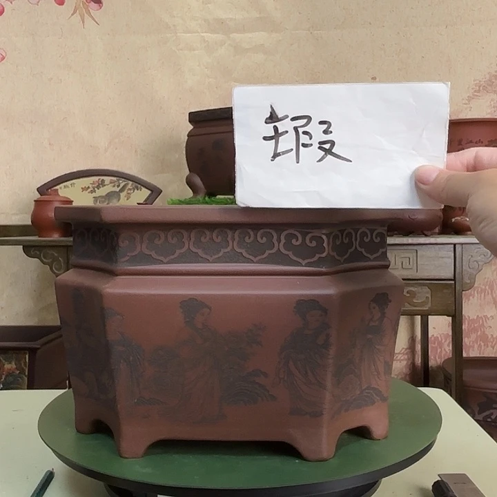 花盆紫砂微瑕十二钗