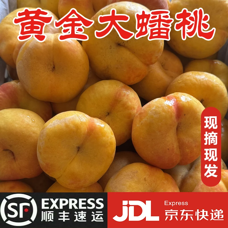 顺丰包邮黄金大蟠桃新鲜水果彩虹黄金油蟠桃当季时令整箱大潘桃