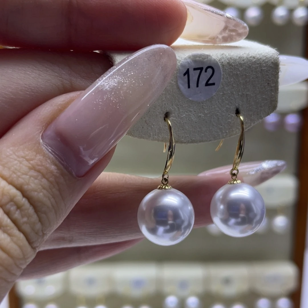 淡水珍珠耳饰18K金镶嵌