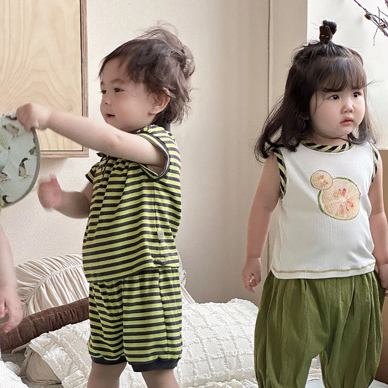 婴幼儿水果条纹包边背心YZ82052