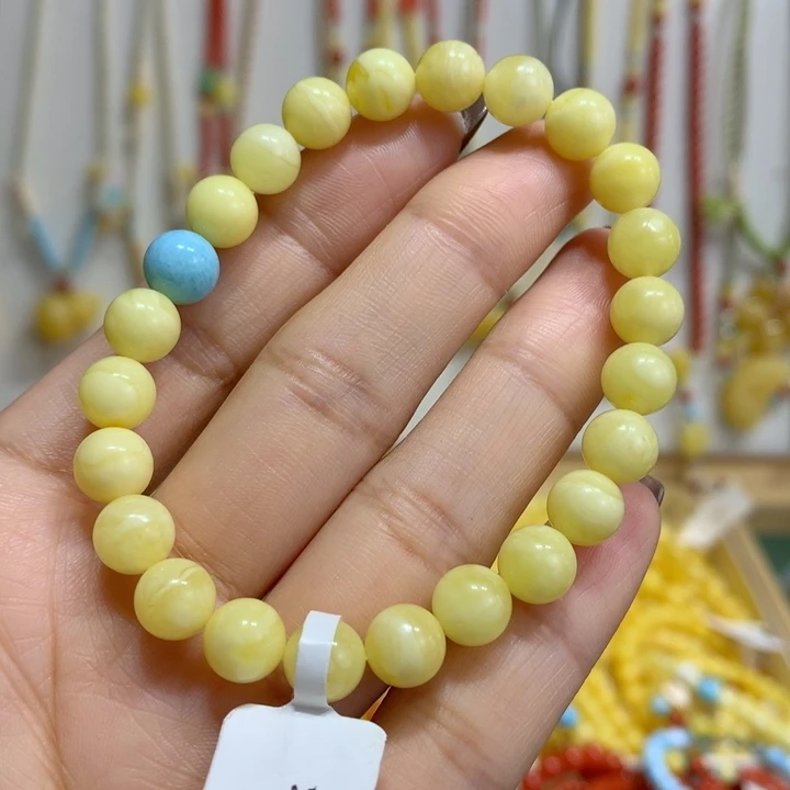 蜜蜡未镶嵌手链7.8mm