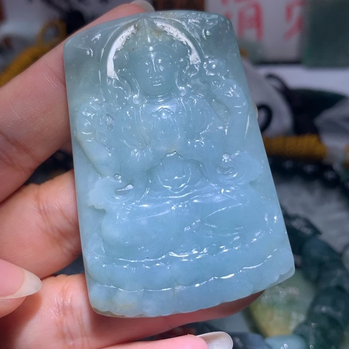 翡翠未镶嵌颈饰保真天然A货翡翠