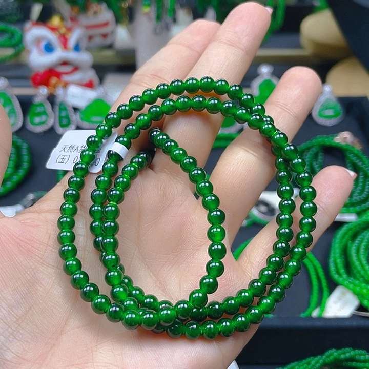 颈饰未镶嵌翡翠辣绿项链5