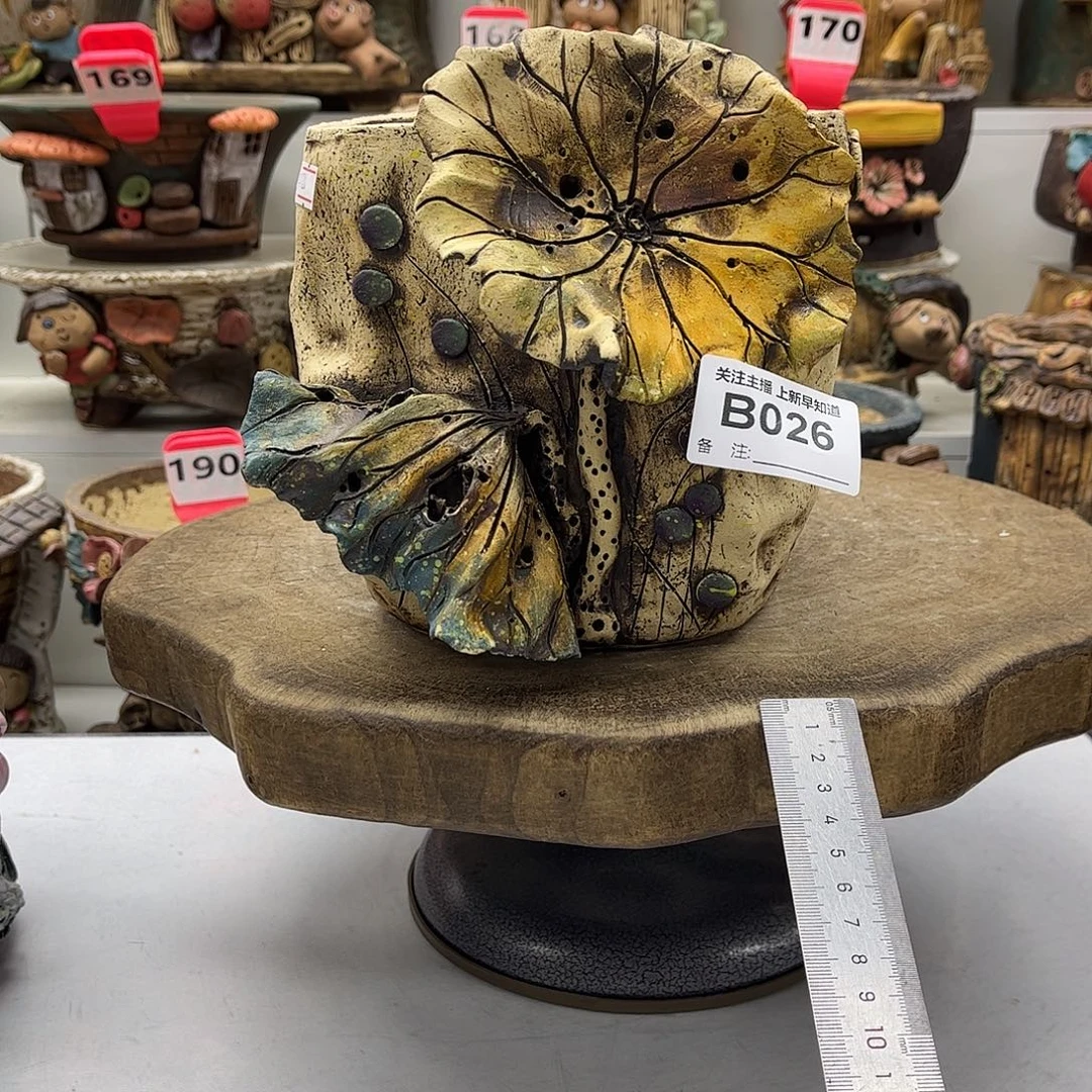 花盆026白狐花盆手捏