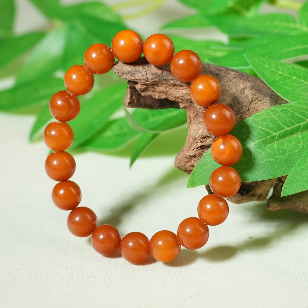 十九世纪蜜蜡圆珠手串【古珠精选】AAML250115018