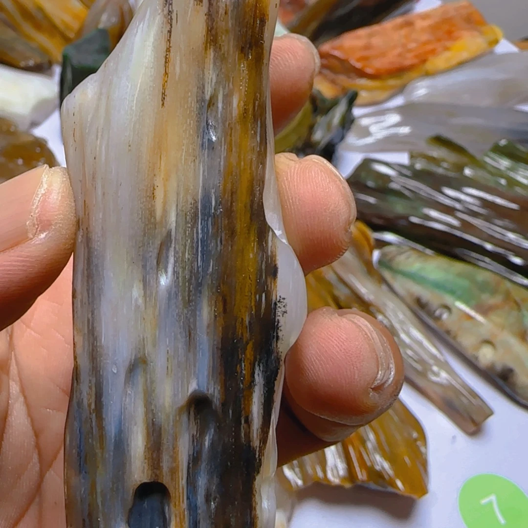 硅化玉未镶嵌手把