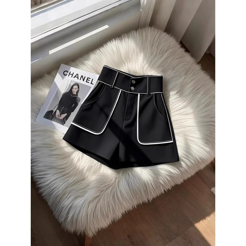 黑色西装短裤2025夏季新款今年流行爆款高级感气质高腰显瘦休闲裤
