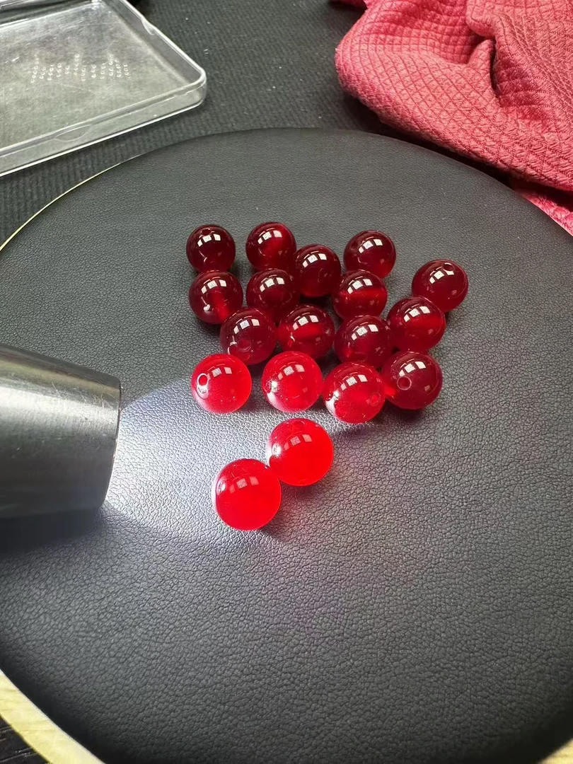 084精品玫瑰冰红散珠10mm拍一发一