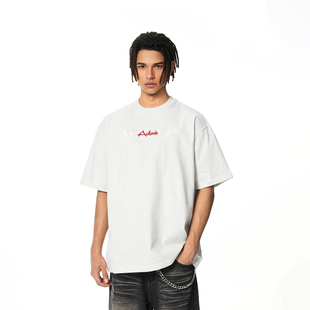 【Achock官方店】速干透气凉感刺绣短袖潮牌美式宽松短袖25ACDX343