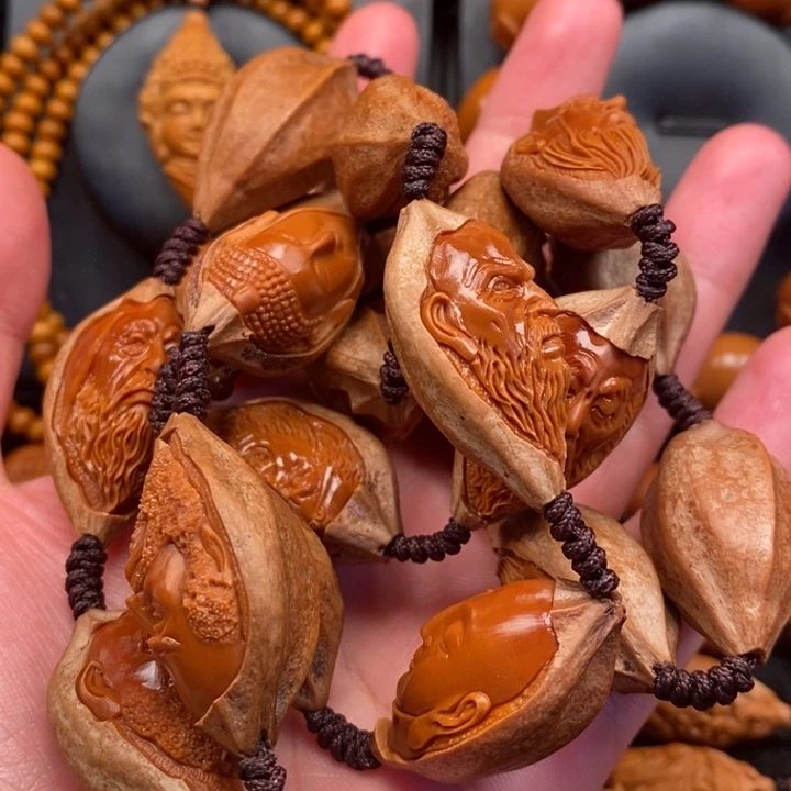 土***人手串/手链橄榄核精品罗汉脖挂