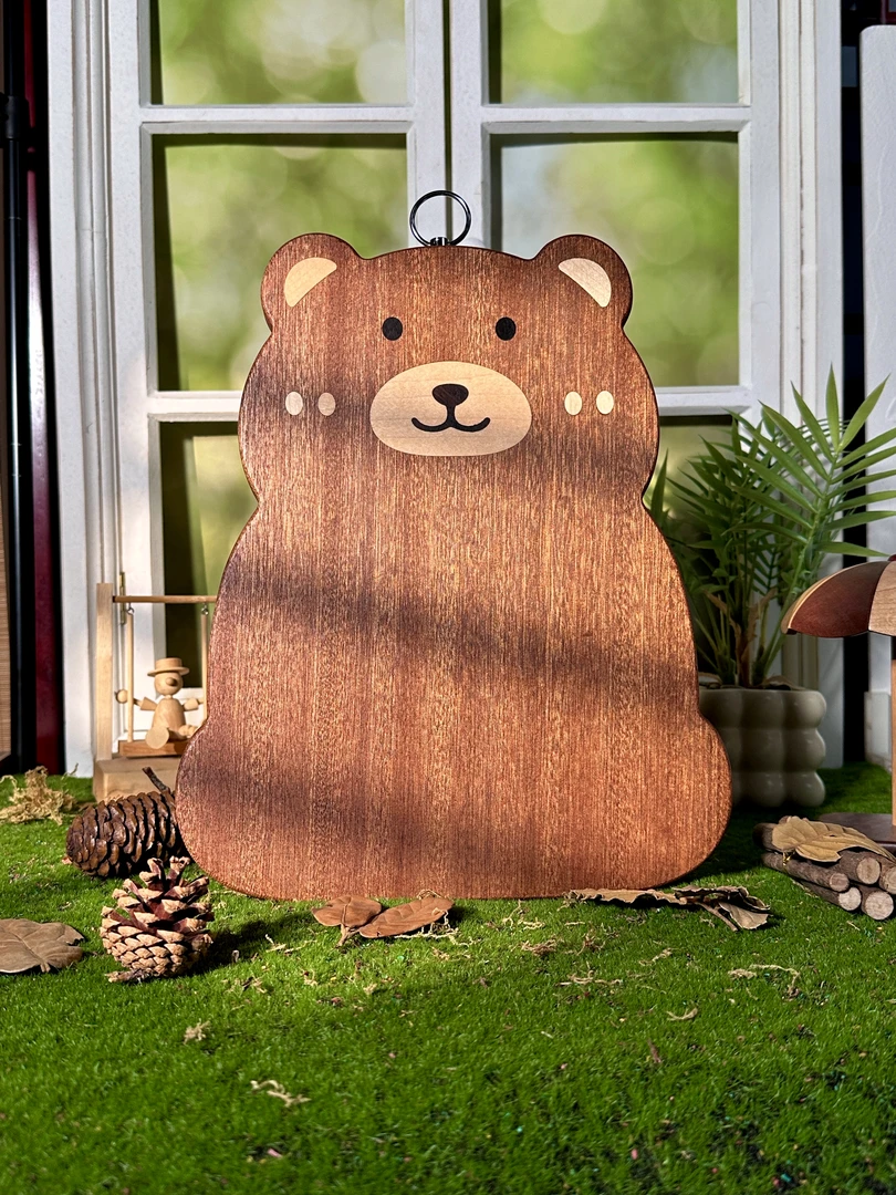 可爱小熊乌檀木实木菜板#101