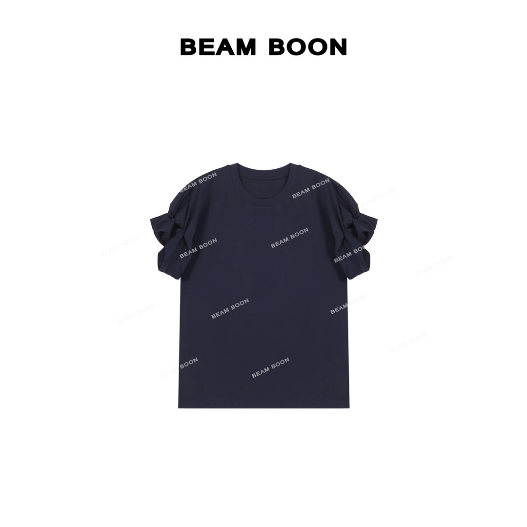 Beam Boon|【花坊少女】Co*s甜美泡泡飞袖全棉舒适春夏百搭显瘦短袖