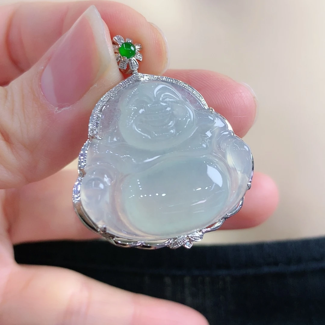 【闪购商品】翡翠颈饰18K金镶嵌天然翡翠