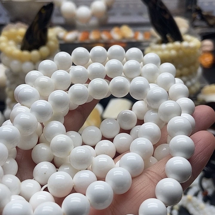 非金属贝壳贝雅轩工艺品全白通货1.0多圈