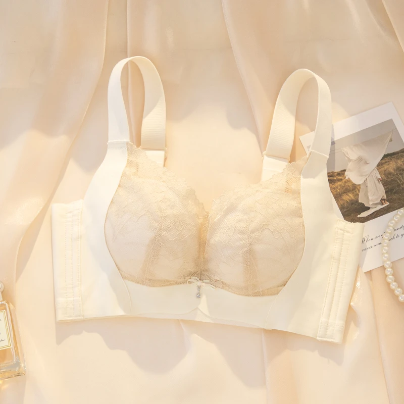 内衣女士小胸平胸聚拢无钢圈调整型收副乳防下垂胸罩性感中厚文胸