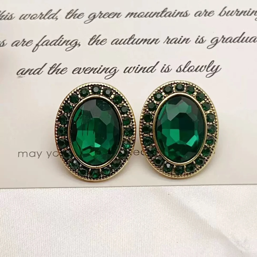 复古几何椭圆耳饰中古小众设计轻奢气质时尚耳钉ZD0900