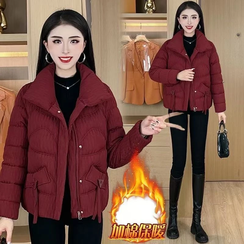 棉服短款女厚款立领保暖洋气棉服棉衣韩版宽松休闲棉袄时尚减龄