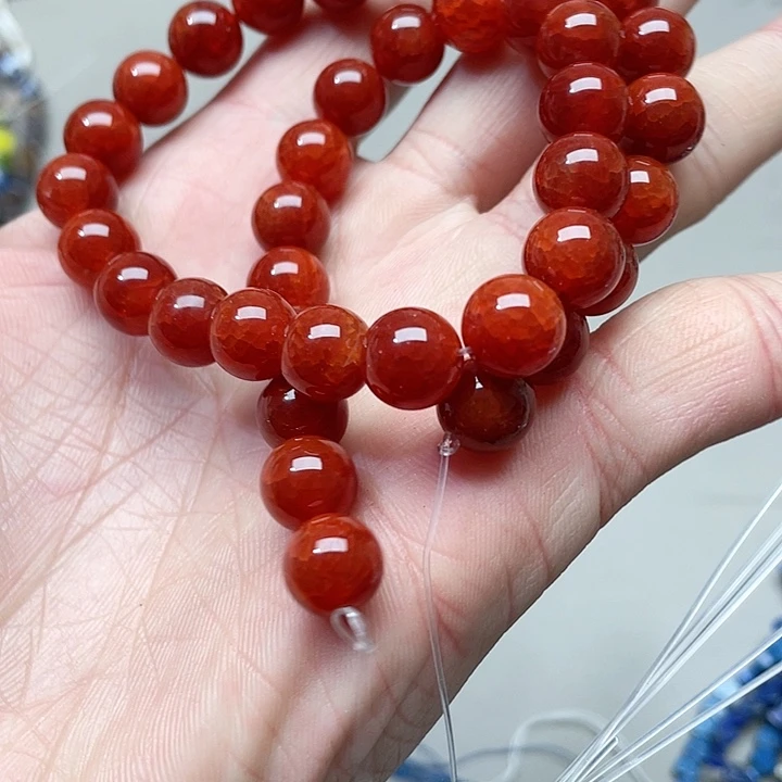 玛瑙/玉髓珠宝半成品合金一条10mm龙鳞玛瑙