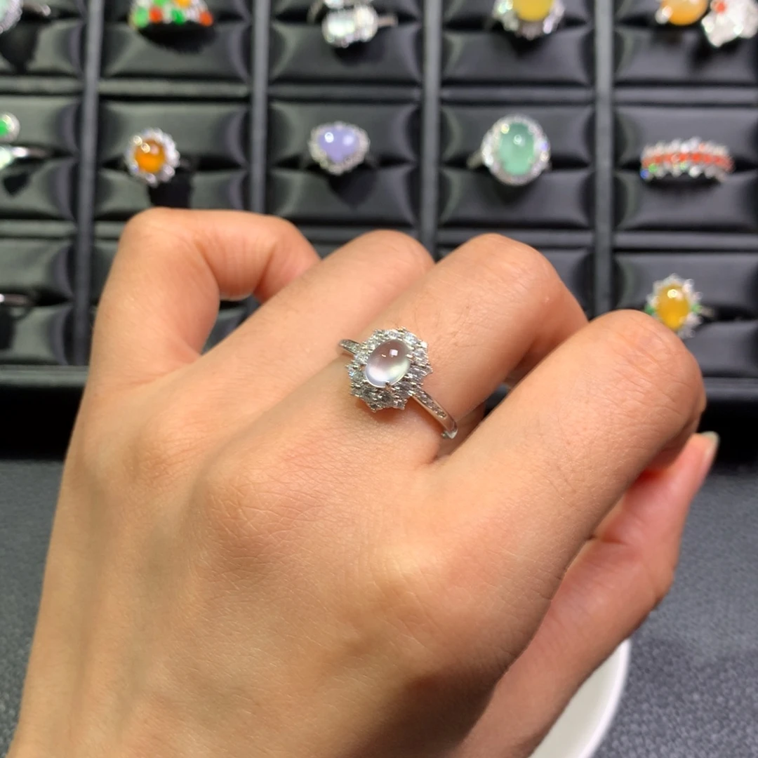 翡翠银S925镶嵌戒指