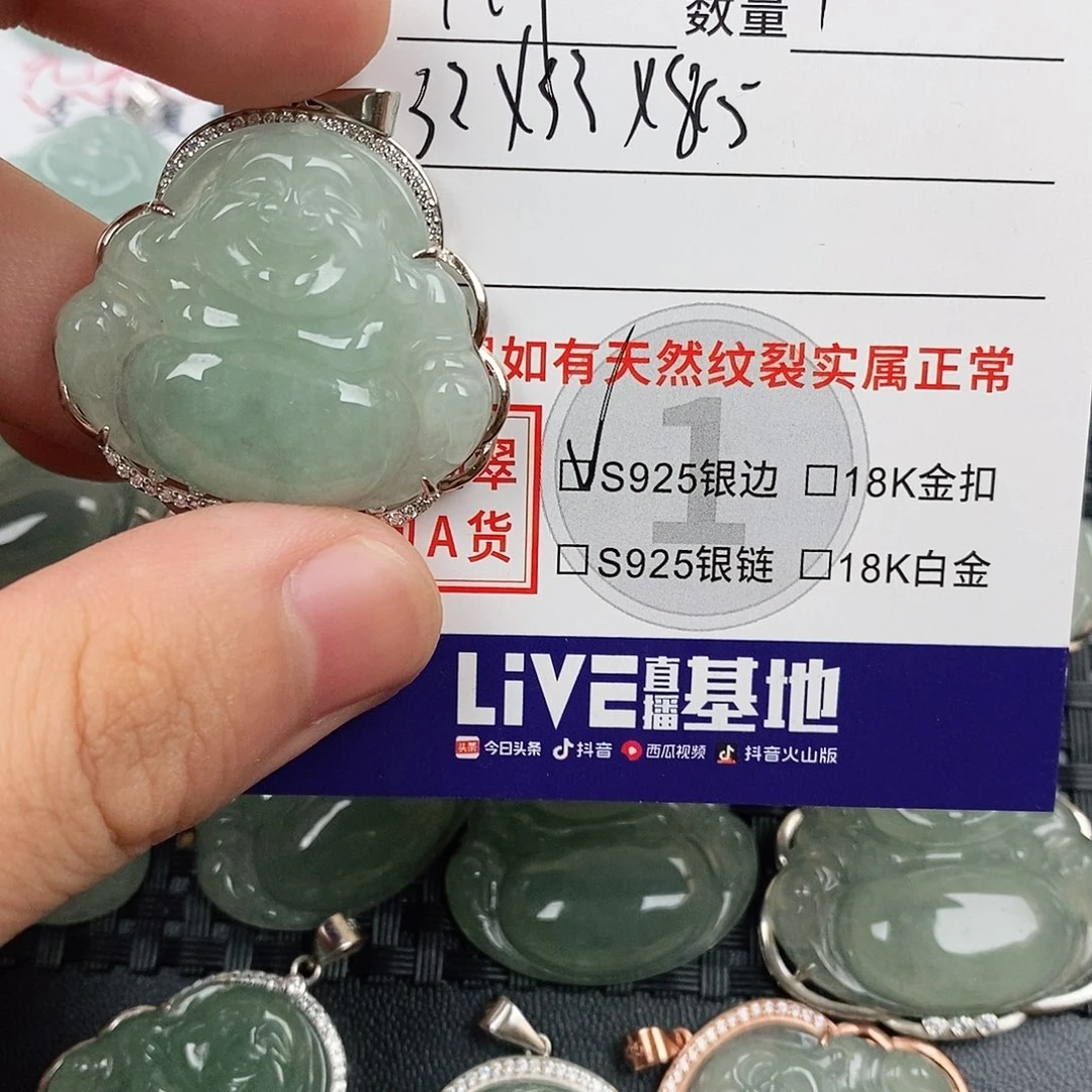 翡翠银S925镶嵌颈饰