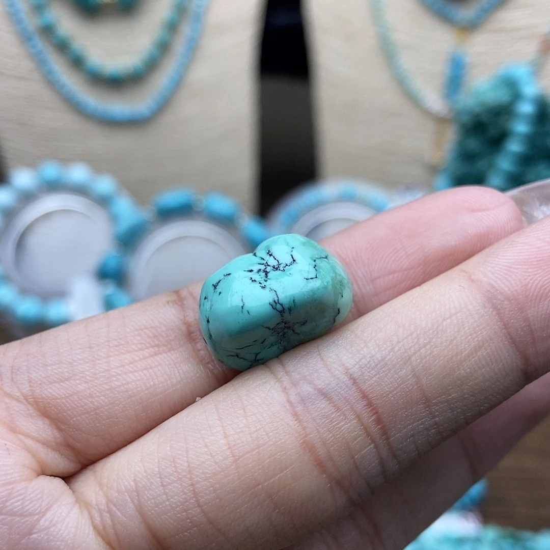 绿松石未镶嵌玉化菜籽黄随行