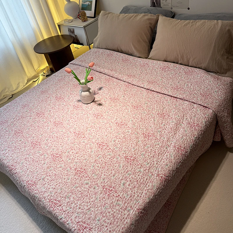 双面保暖床盖夹棉护理垫多功能床单柔软亲肤印花三层夹棉床单