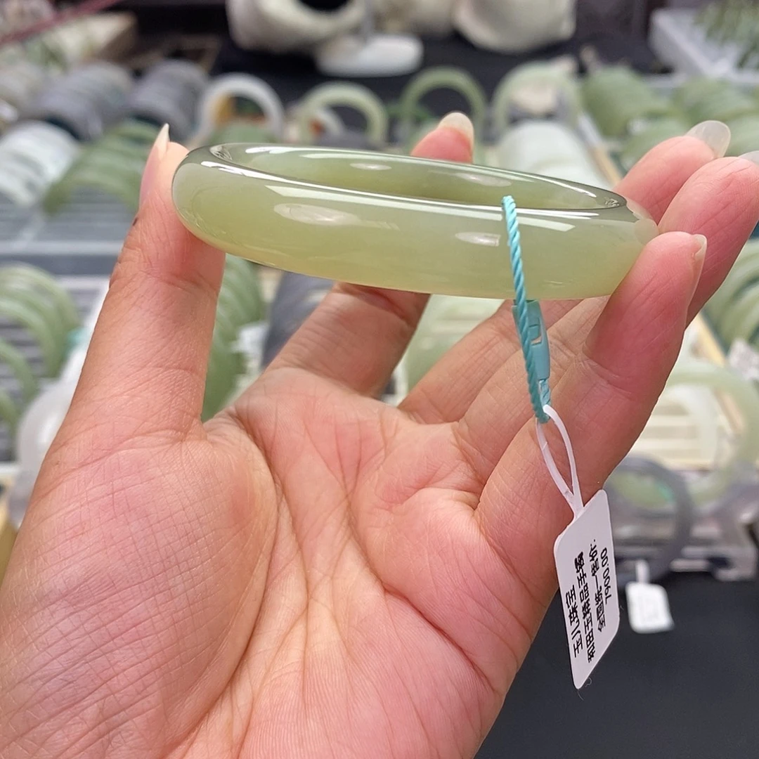 和田玉未镶嵌珠宝奇石和田玉手镯54.55