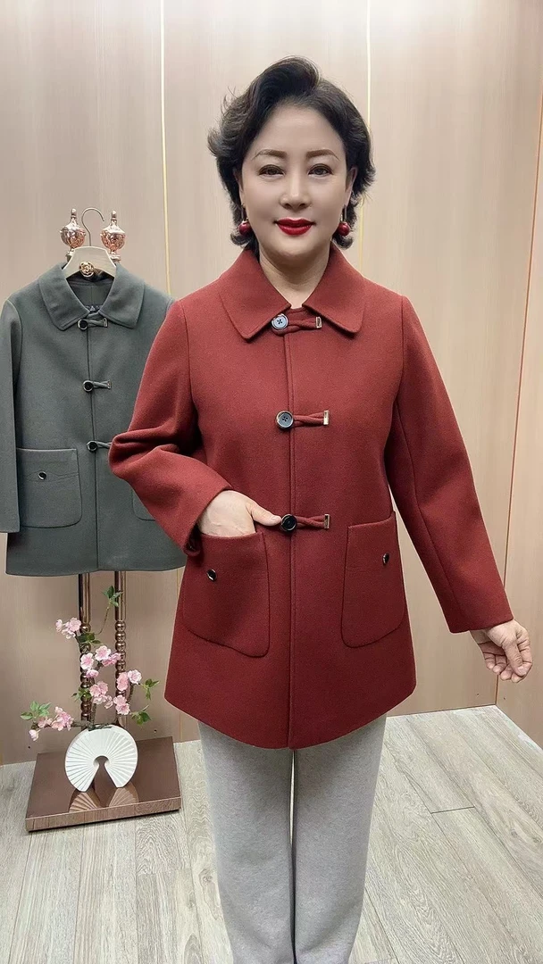 CF#25-29外套衣长78 中老年女装妈妈装 新款翻领时尚百搭外套